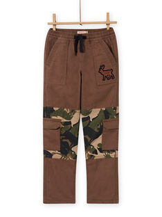 Boy's military print multi-pocket pants MOSAUPAN / 21W902P1PANI807