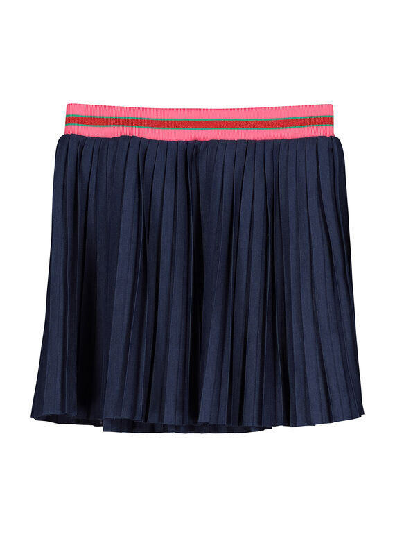 Girls' cotton pleated skirt FACOJUP3 / 19S90183JUP070
