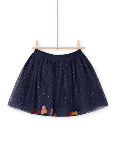 Child girl navy blue tulle skirt with pompons MANOJUP2 / 21W901Q1JUP070