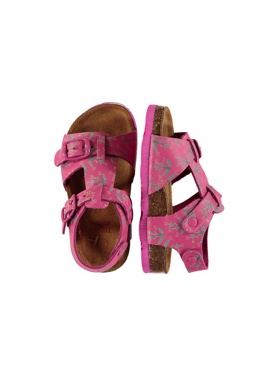 Baby girls' smart leather sandals FBFNUPRINT / 19SK37D4D0E304