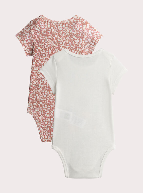 Set of 2 floral print bodysuits for baby girl  VEFIBODCOX / 24WH1385BDL309