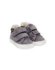 Grey glitter leather and leopard print sneakers PIBASLEO / 22XK3781D3P940