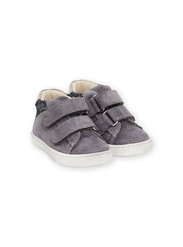 Grey glitter leather and leopard print sneakers Grey glitter leather and leopard print sneakers PIBASLEO / 22XK3781D3P940