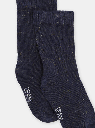 Baby girl navy blue shiny socks SYIJOSOQLU2 / 23WI09B6SOQ070