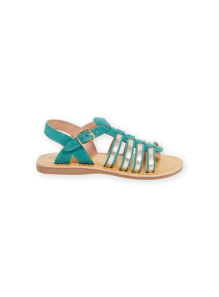 Turquoise spartan sandals child girl NASANDSEVERINE / 22KK3542D0E202