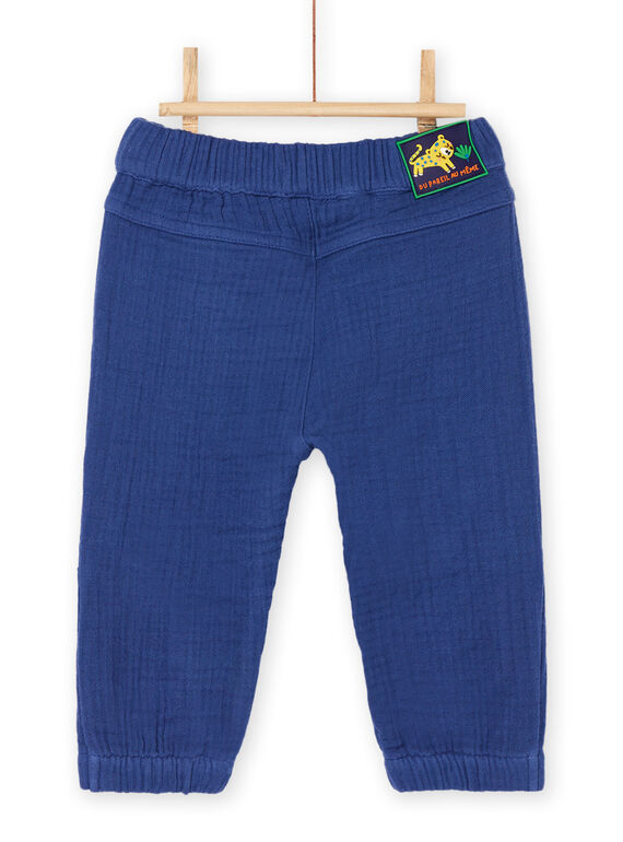 Blue majorelle pants with zebra print RUNAUPAN3 / 23SG10N3PANC231