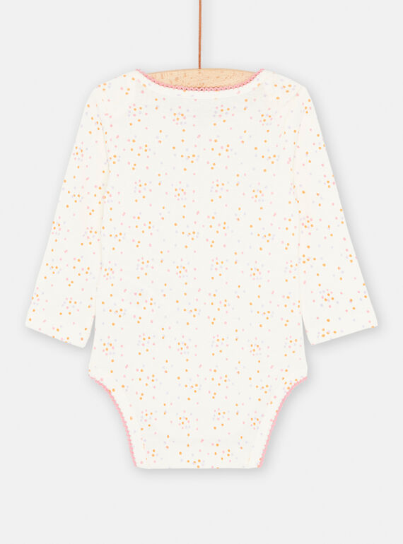 Ecru bodysuit with polka dot print SEFIBODCHA / 23WH1373BDL001