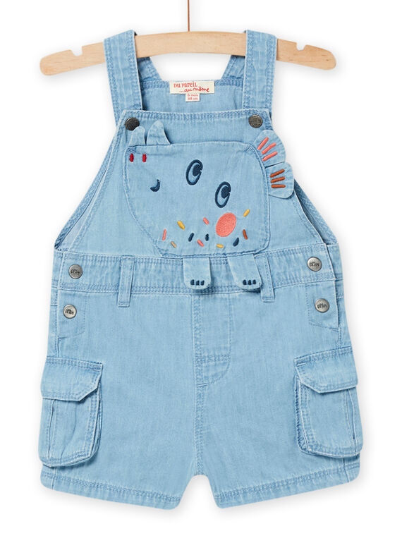 Baby boy light denim short overalls NUFLASAC / 22SG10R1SACP272