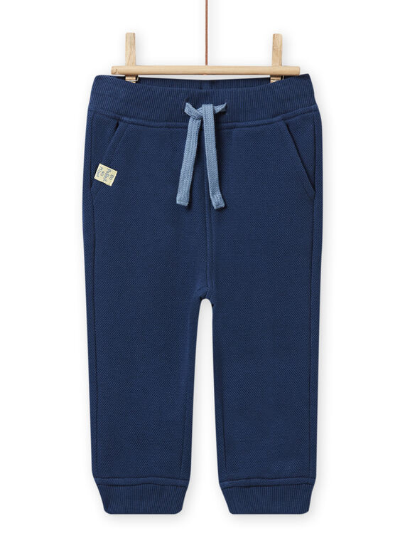 Baby boy slate blue pique fleece pants NUJOPAN1 / 22SG1061PANC203