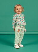Baby girl almond green pants with belt