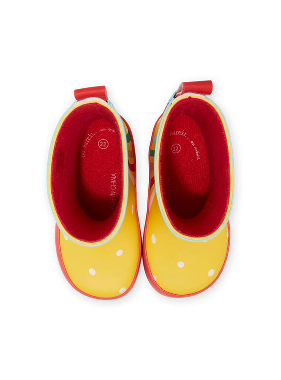 Yellow rain boots with rainbow design baby girl NIPLUIRAINBO / 22KK3761D0C010