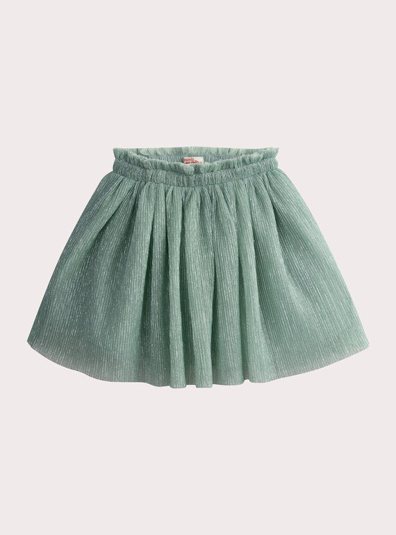 Iridescent sea green tulle skirt WAMENJUP / 25S90121JUP611