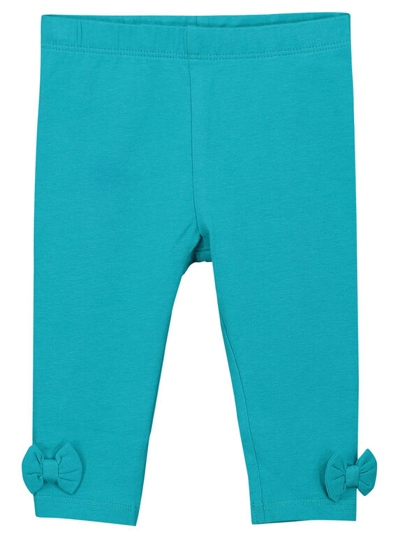 Baby girls' turquoise leggings FYIJOLEG7 / 19SI09G3CAL202