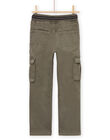 Khaki elastic waist cargo pants POJOPAMAT2 / 22W902B2PAN609