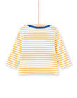 Baby Boy Yellow and White Stripes Long Sleeve T-Shirt MUJOTEE1 / 21WG1022TML117