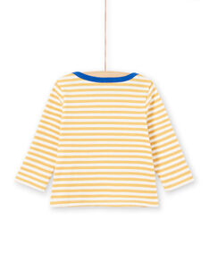 Baby Boy Yellow and White Stripes Long Sleeve T-Shirt MUJOTEE1 / 21WG1022TML117
