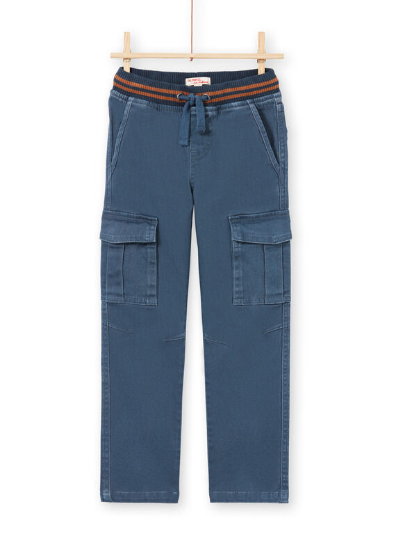 Boy's blue pants with pockets MOJOPAMAT3 / 21W90221PANC202