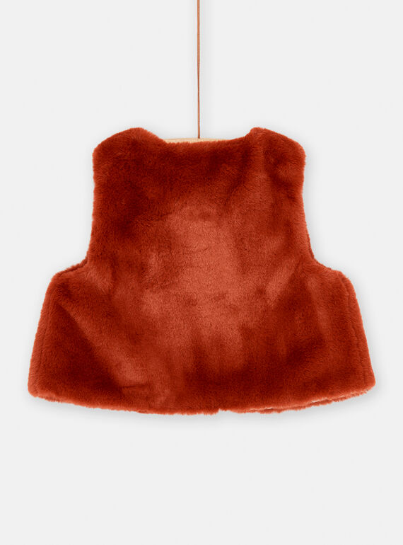 Caramel sleeveless cardigan SICOUCAR1 / 23WG09L2CAR420