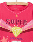 Child girl's superheroine pyjama set in grenadine NEFAPYJERO / 22SH11F4PYGF507