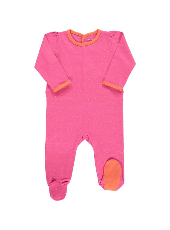 Baby girls' cotton sleepsuit CEFIGREJO / 18SH1353GRE099