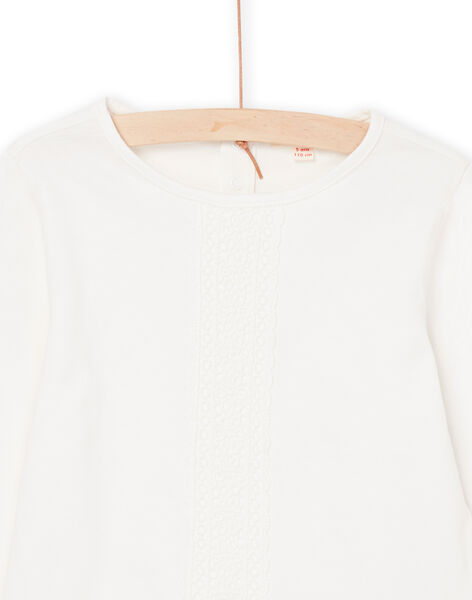 White long sleeve t-shirt with lace PAJOSTEE2 / 22W901D3TML001
