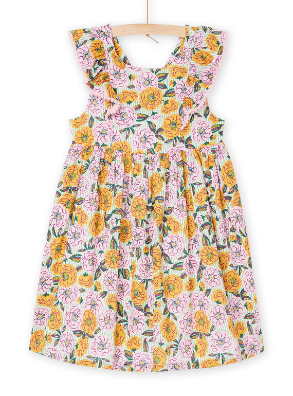 Multicolored dress with floral and stripes print RAEXOROB1 / 23S901V1ROB001