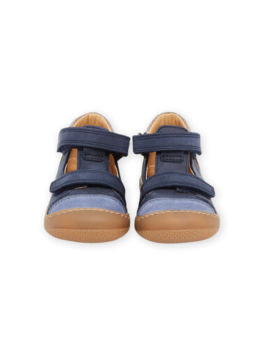 Navy blue leather slippers RUSALBOBLU / 23KK3853D13070