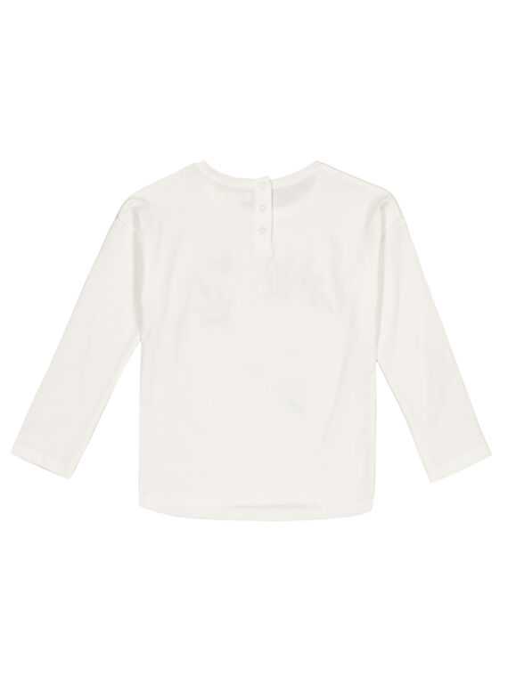 Girls' ecru printed T-shirt GABLETEE / 19W90191TML001