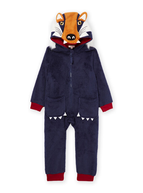 Hooded velvet pyjamas with wolf animation PEGOSURLOU / 22WH1231D4F705