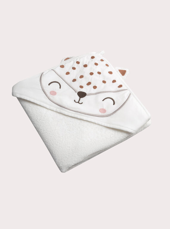 White HOODED BATH TOWEL - (BATH) MITT XOU2POIN / 25WF4261POI000