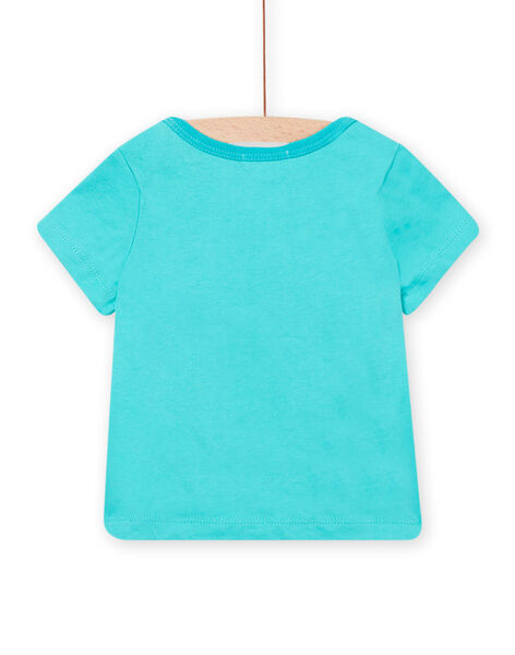 Baby boy Turquoise Short Sleeve T-Shirt NUJOTI4 / 22SG10C1TMC202