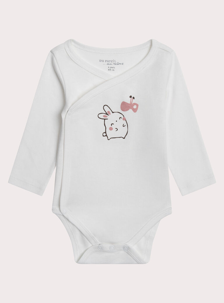 White NEWBORN BODY SUIT XOU1BOD1 / 25WF0351BDN000