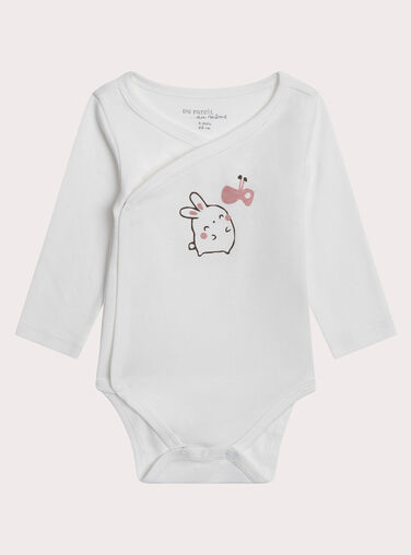 White NEWBORN BODY SUIT XOU1BOD1 / 25WF0351BDN000