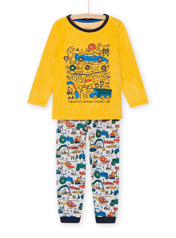 Child boy two-tone pajama set with vehicle design MEGOPYJVOI / 21WH1298PYJ113