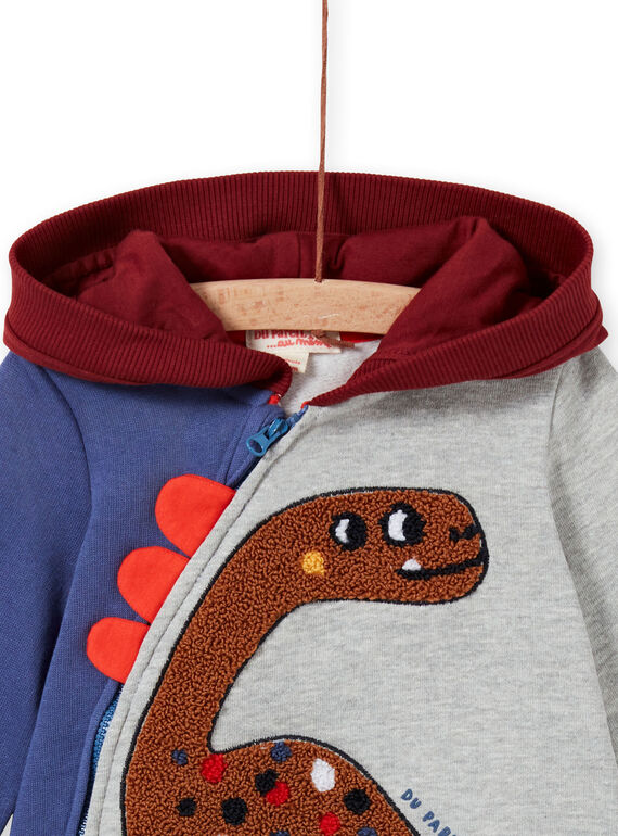 Baby boy's three-colored hoodie with dinosaur print MUPAGIL / 21WG10H1GIL943