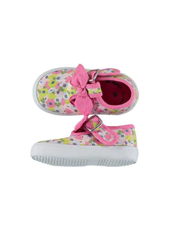 Baby girls' canvas T-bar shoes FBFSALCER / 19SK37C1D17030