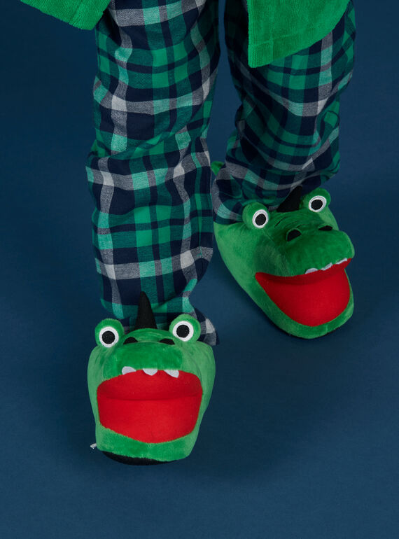 3D green crocodile slippers child boy NOPANTCRO3D / 22KK3611PTD600