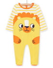 Baby boy yellow romper with lion print NEGAGRELIO / 22SH14G9GRE006