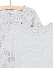 Boy's 2 assorted light grey short sleeve T-shirts MEGOTELSAV / 21WH12B1HLIA010