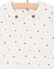 Body ecru and red with polka dots and flowers baby girl LIHABOD2 / 21SG09X1BOD001