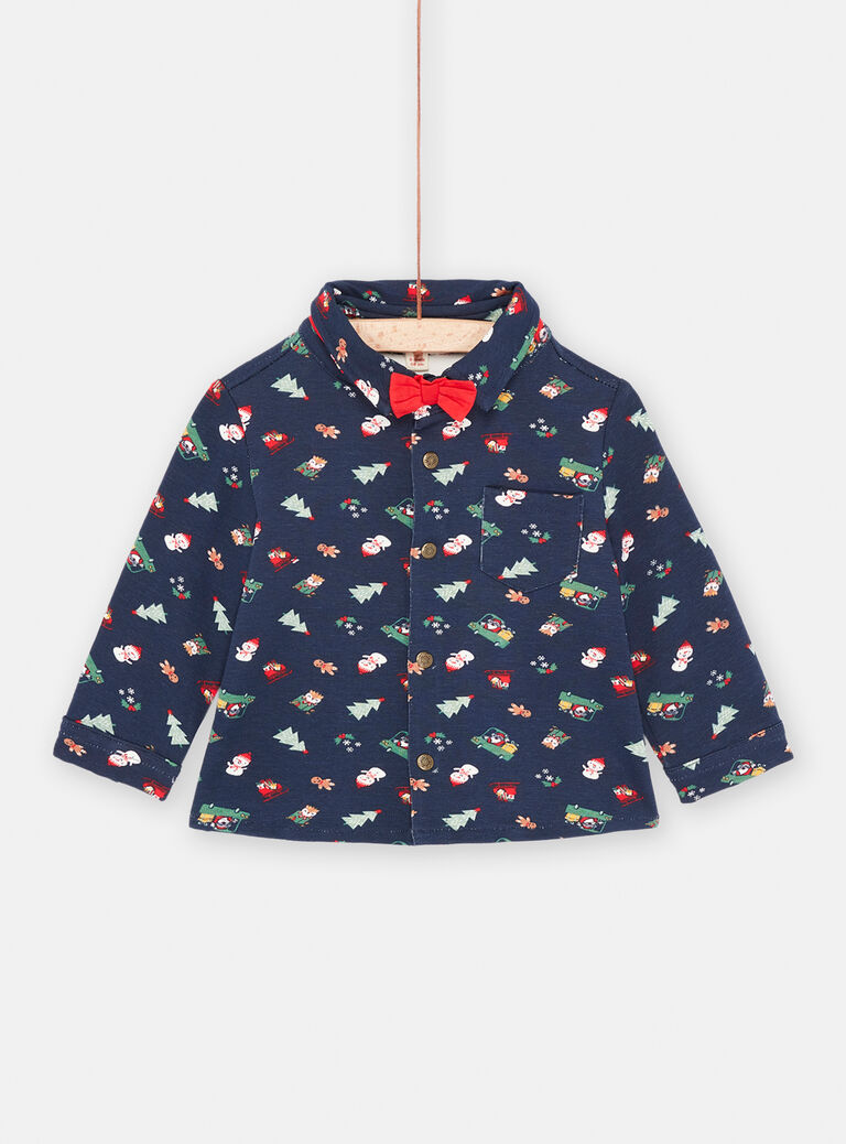 Baby Boy Midnight Blue Holiday Dress Shirt SUWAYCHEM / 23WG10S1CHM705