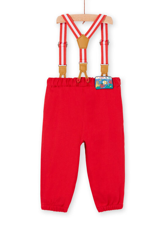 Red pants and suspenders baby boy LUVIPAN / 21SG10U1PANF515