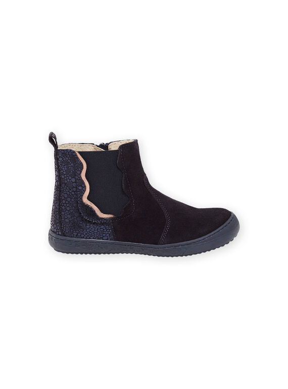 Chelsea boots in navy leather with fancy details at the back PABOOTSTAR / 22XK3581D0D070