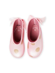 Pink rain boots with golden dots baby girl MIPLUIPOIS / 21XK3712D0C321