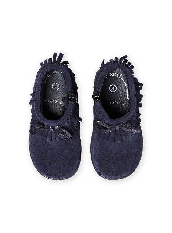 Baby girl navy blue boots with bangs MIBOOTINDI / 21XK3771D0D070