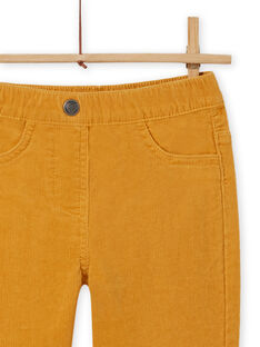 Girl's yellow corduroy pants MAJOVEJEG2 / 21W901N2PANB107