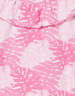Pink ruffled tank top child girl foliage print NAJODEB6 / 22S901C2DEB000