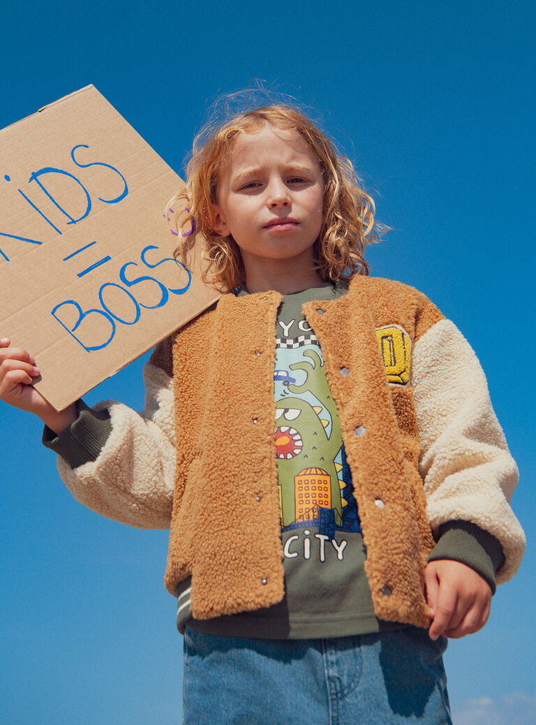 Brown KIDS CARDIGAN XOCOGIL / 25W902O1GIL821