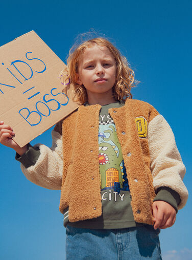 Brown KIDS CARDIGAN XOCOGIL / 25W902O1GIL821