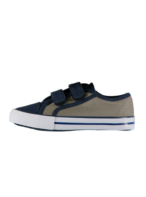 Boys' two-tone canvas trainers FGVELKAK / 19SK36C3D16604